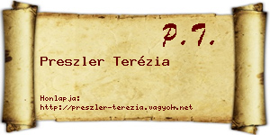 Preszler Terézia névjegykártya